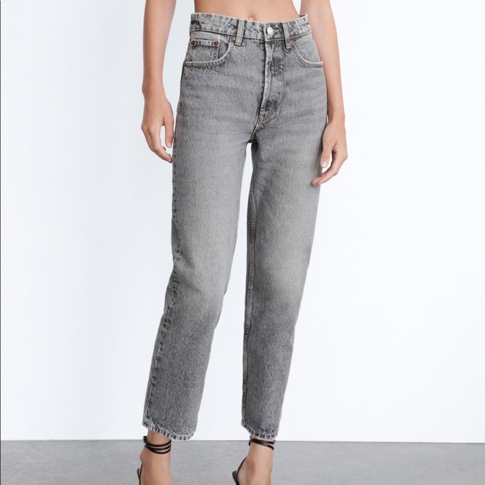 ZARA high rise straight leg jeans